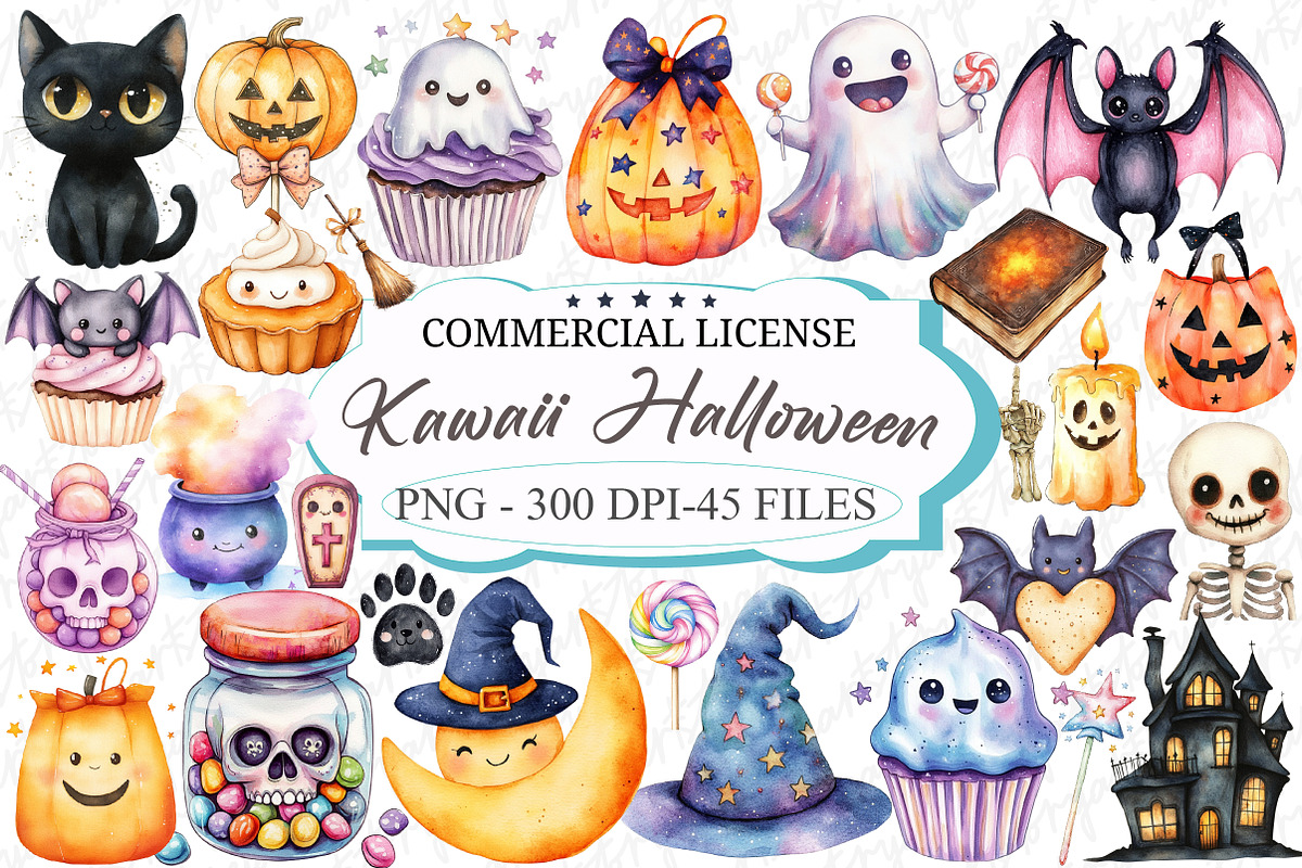 Twinkle Kawaii Halloween Clipart, an Illustration by designcity5 (Photo 1 of 5)