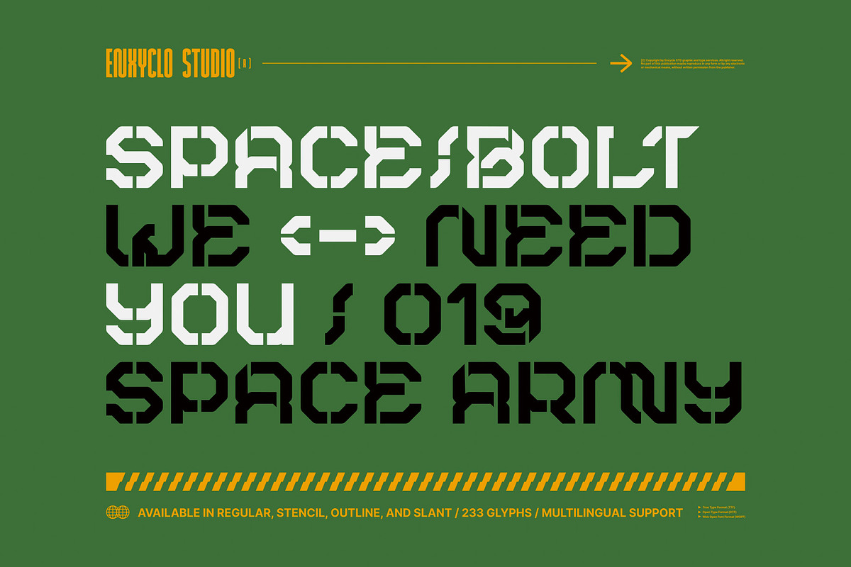 ROBMAX-36 Futuristic Font Family, a Sans Serif Font by Enxyclo Studio (Photo 3 of 10)