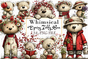 Whimsical Spring Teddy Bear Clipart, an Illustration by Libby Wishes (Thumbnail 1 of 7)