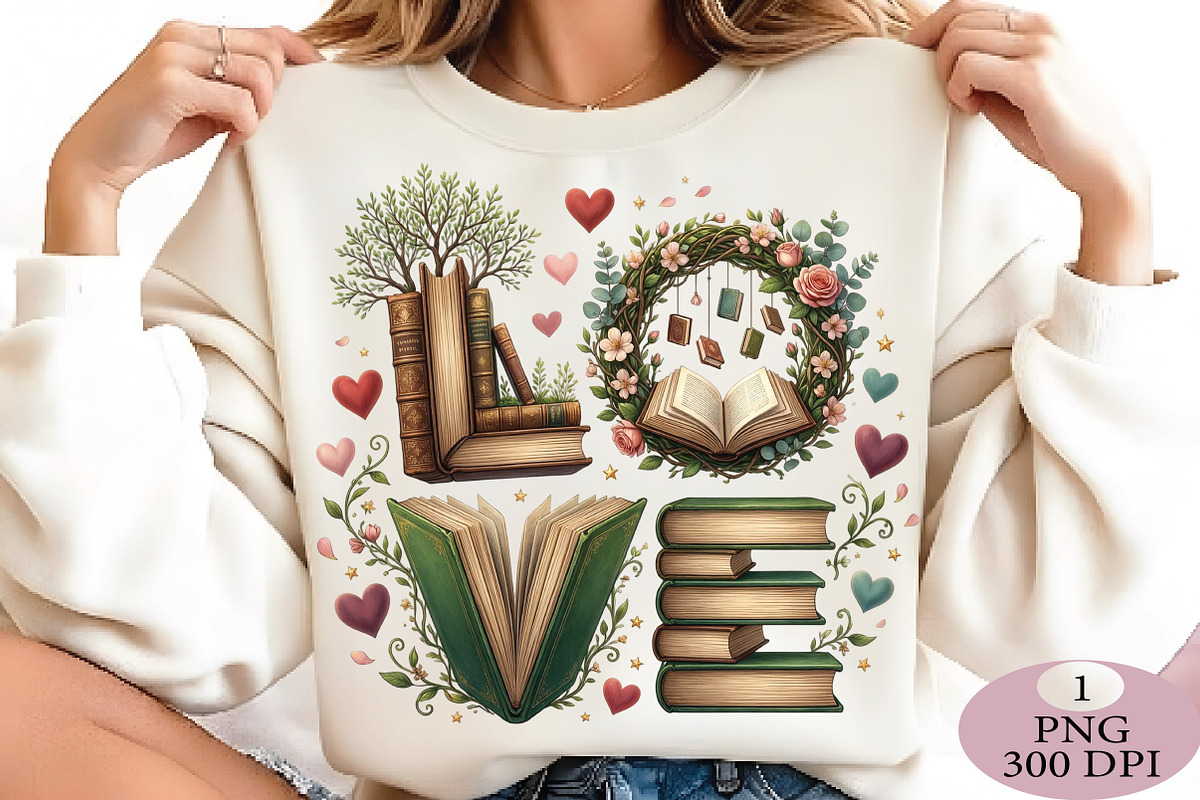 Book Lover Love PNG, an Illustration by Daily.Designs (Photo 2 of 5)