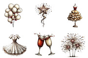 Watercolor New Year Clipart, an Illustration by CreationArt (Thumbnail 5 of 5)
