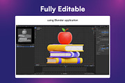 20 Library 3D Icon Set, an Object 3D Model by Bilicube Studio (Thumbnail 3 of 6)