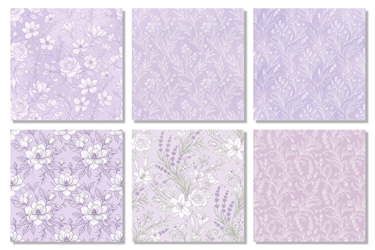 Seamless Lavender Patterns, a Texture Graphic by Dream Creation (Photo 5 of 6)