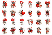 Funny Valentine Sheep Clipart, an Illustration by CreationArt (Thumbnail 4 of 6)