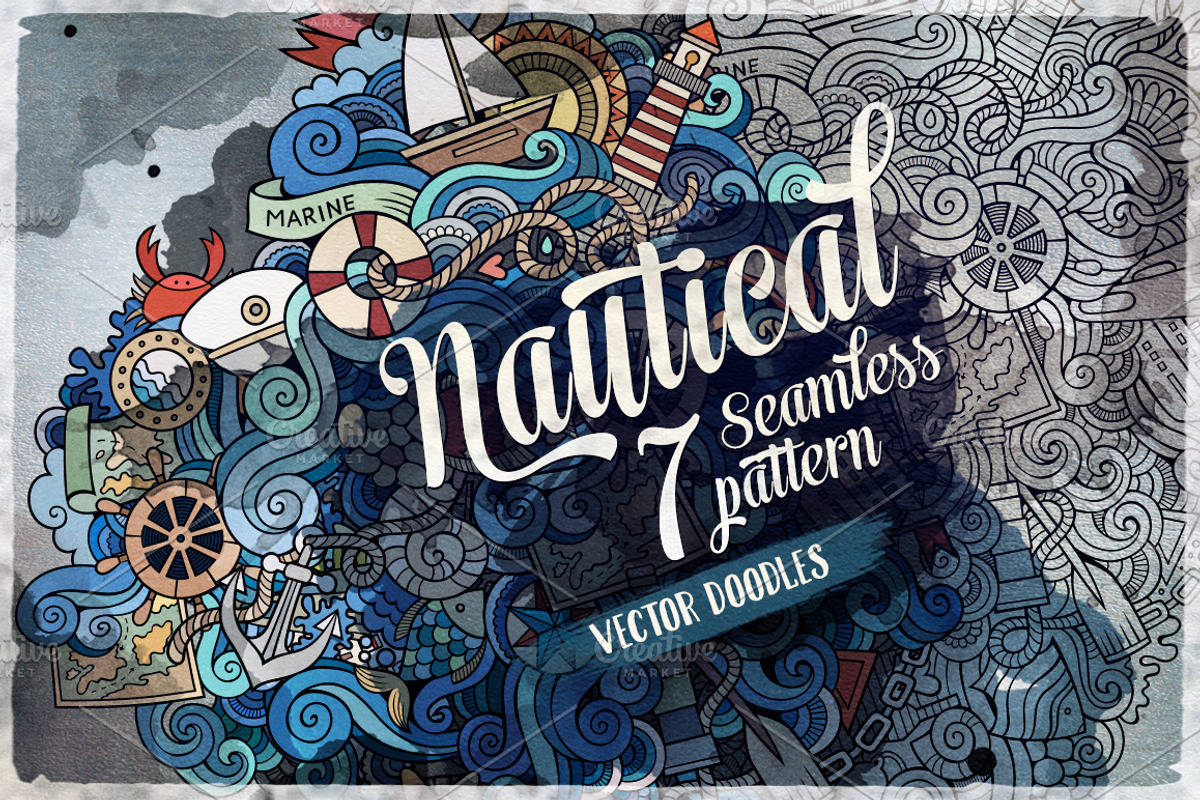 Nautical Endless Patterns, a Pattern Graphic by BALABOLKA (Photo 1 of 5)