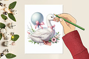 Watercolor Baby White Goose Birthday, a Graphic by designcity5 (Thumbnail 5 of 5)