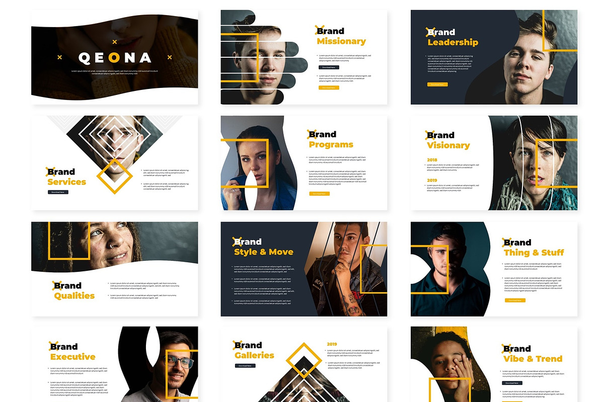 Qeona - Powerpoint Template, a Presentation Template by AQR Studio