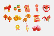 Lunar New Year 3D Icon Set, an Object 3D Model by Eklip Studio (Thumbnail 2 of 3)