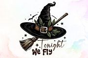 Tonight We Fly Halloween Witch Broom, an Illustration by Sublimation Artist (Thumbnail 1 of 9)
