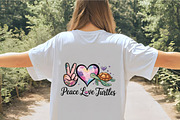 Peace love turtles watercolor heart, an Illustration by CrexoraLab (Thumbnail 2 of 4)