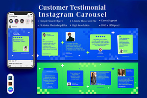 Customer Testimonial Instagram carou, a Social Media Template by Attype