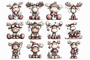 Quirky Christmas Moose Clipart, an Illustration by Libby Wishes (Thumbnail 4 of 7)