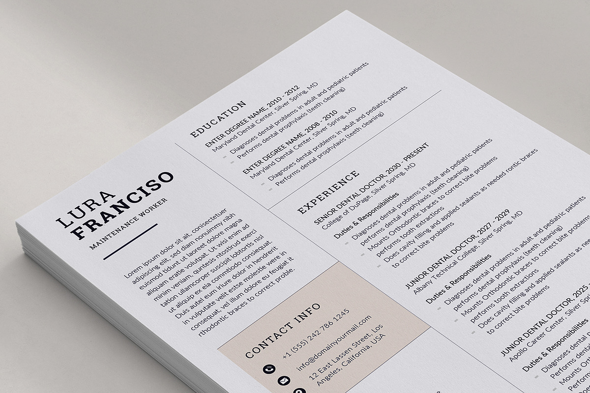 Resume Template, a Resume Template by DesignDevisers (Photo 6 of 10)