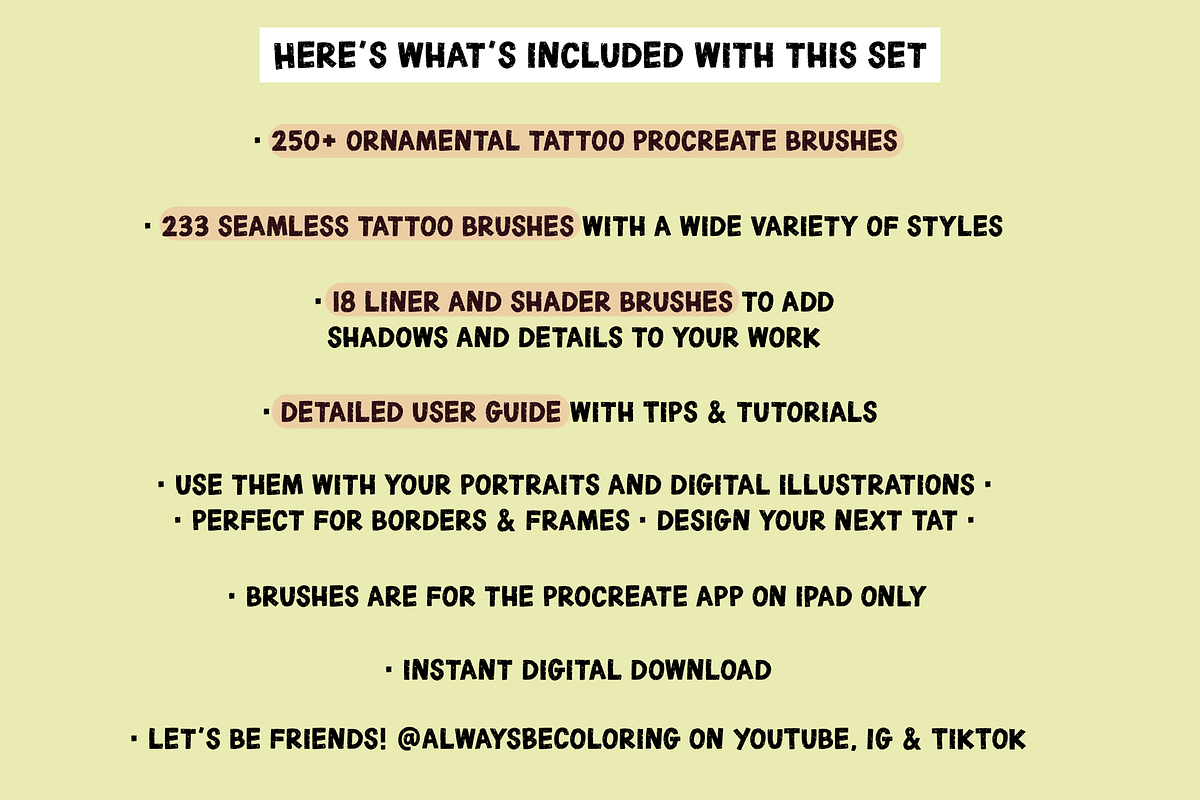 Procreate Ormamental Tattoo Brushes, a Brush Add-On by AlwaysBeColoring (Photo 2 of 11)