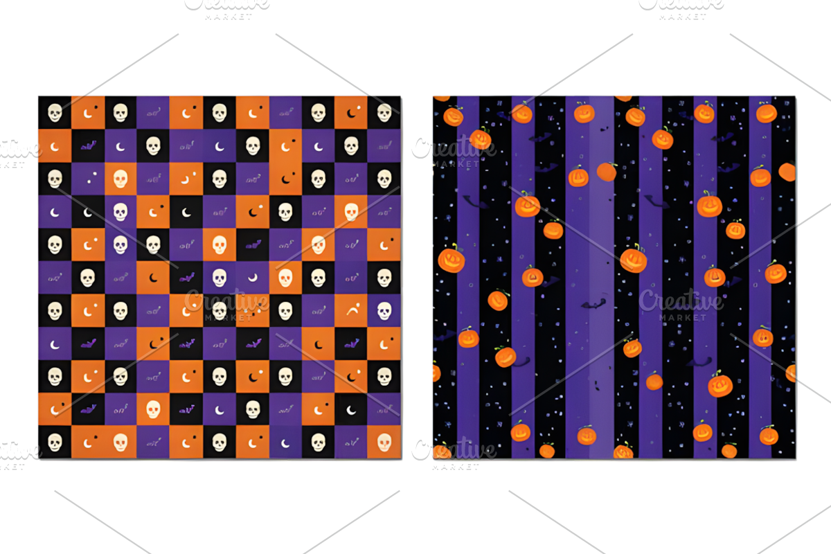 Vintage Halloween Patterns Bundle, a Pattern Graphic by Coco Bloom (Photo 2 of 6)