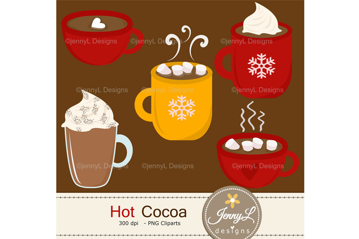 Hot Cocoa Digital Papers and Clipart, a Pattern Graphic by JennyL Designs (Photo 2 of 5)