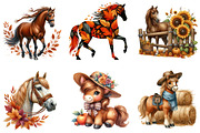 Autumn Brown Horse Clipart, an Illustration by DreamArtGraphic (Thumbnail 2 of 4)