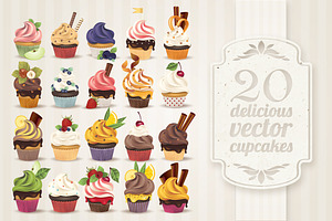Vector cupcake collection