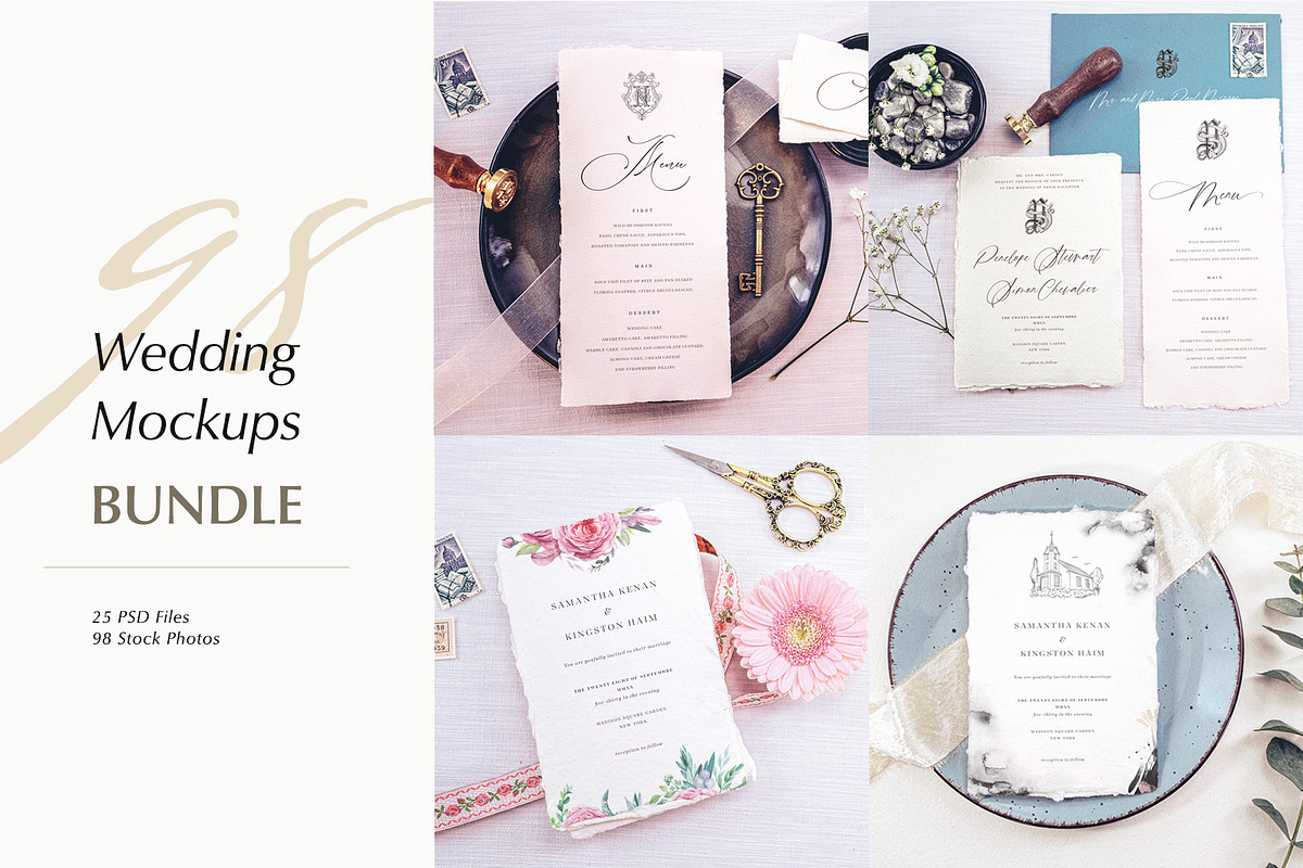 98 Wedding Mockups BUNDLE, a Print Template by Ivan Rosenberg (Photo 1 of 15)
