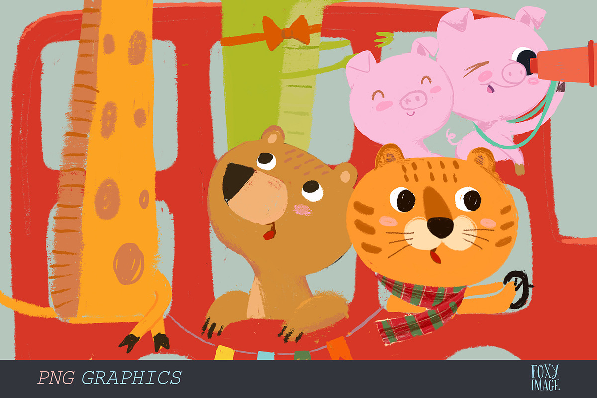 Funny Bus, an Animal Illustration by FoxyImage (Photo 5 of 5)