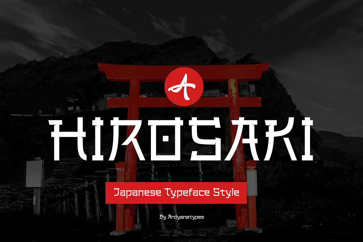 Hirosaki - Japanese Typeface, a Sans Serif Font by Ardyanatypes (Photo 1 of 9)