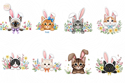 Easter Bunny Cats Peeking PNG., an Animal Illustration by KennedyStudio (Thumbnail 2 of 5)