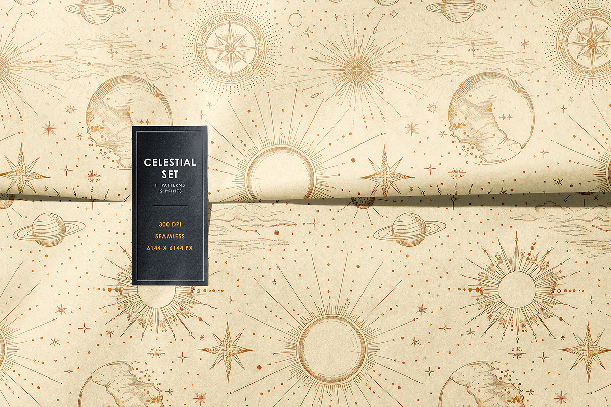 Celestial Patterns and Art Prints, a Pattern Graphic by Ninterints (Photo 9 of 19)