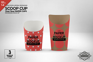 Paper Scoop 12/16oz Cups Mockup