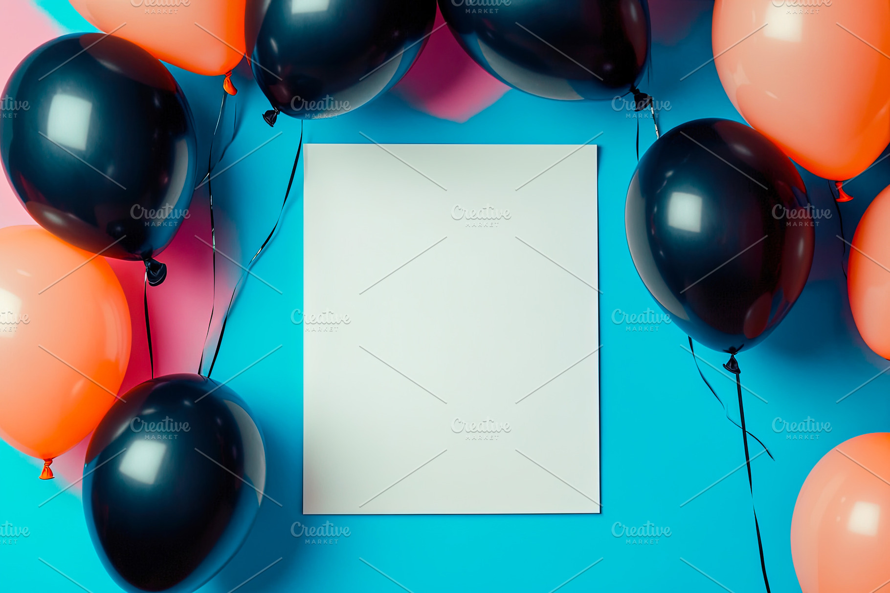Blank Board with Black and Orange Balloons, a Background Photo by Ales Munt