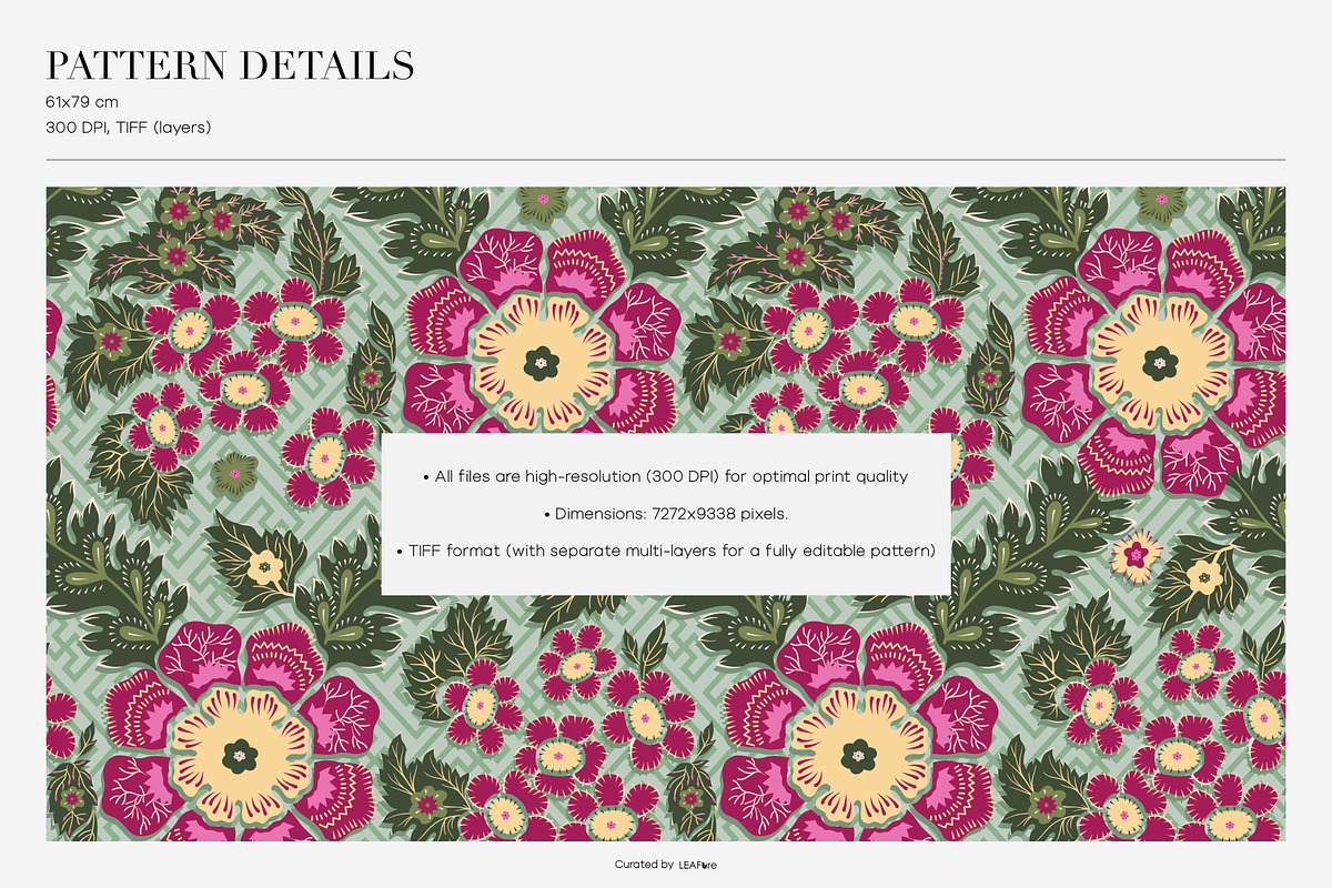 Lattice Rose Hand Illustrated Prints, a Pattern Graphic by LEAFure (Photo 3 of 10)