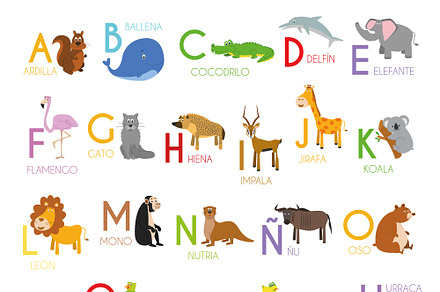 animal alphabet vector