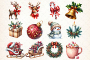 Watercolor Christmas Clipart,, an Illustration by Libby Wishes (Thumbnail 4 of 7)