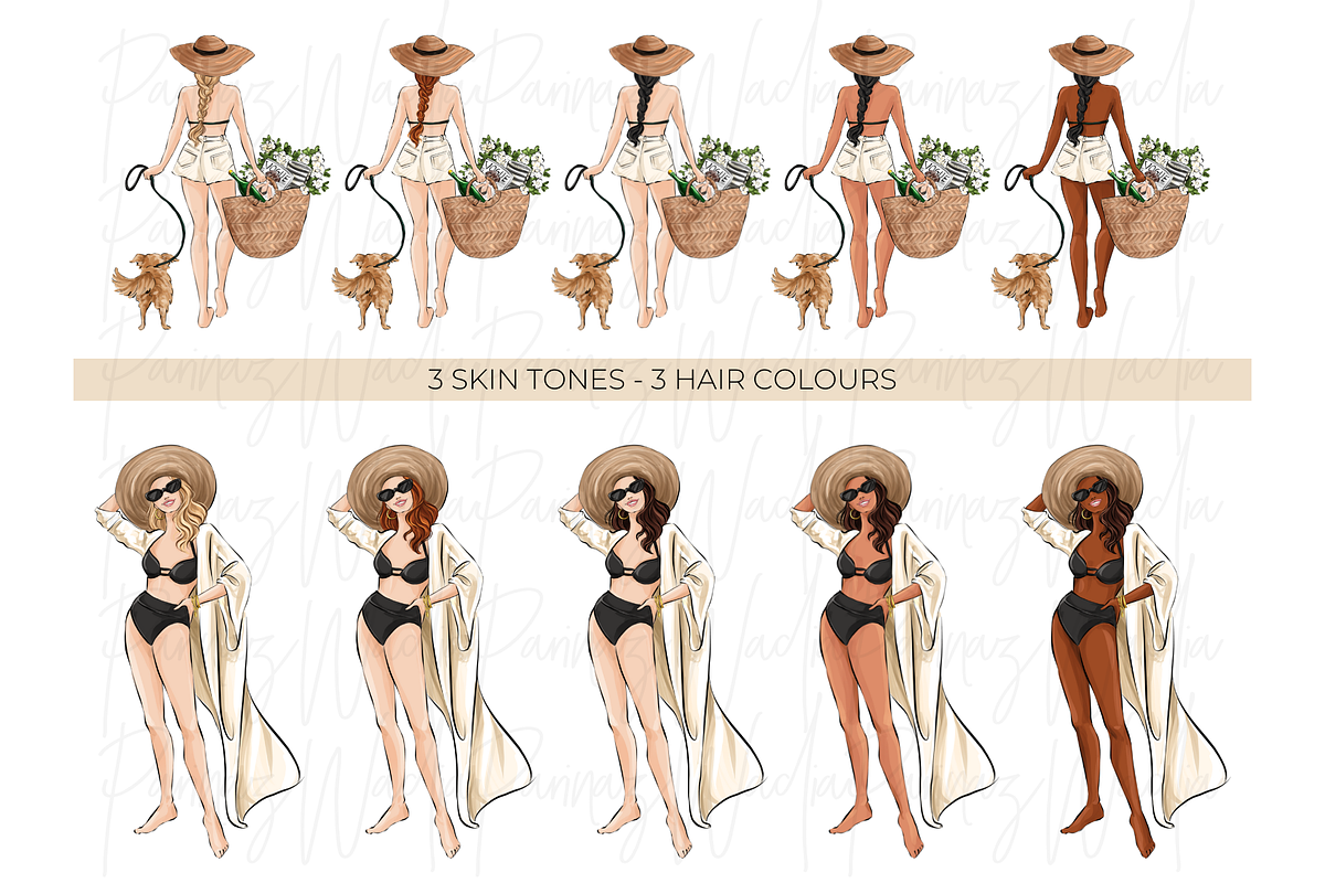 Summer Girls 8 clipart, a Person Illustration by Parinaz Wadia Design (Photo 3 of 9)