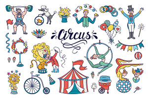 Vector set on the theme of circus