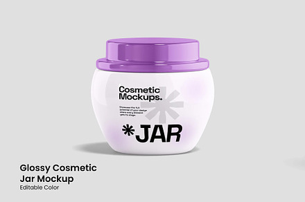 Glossy Cosmetic Jar Mockup, a Packaging Mockup by renderstockmarket