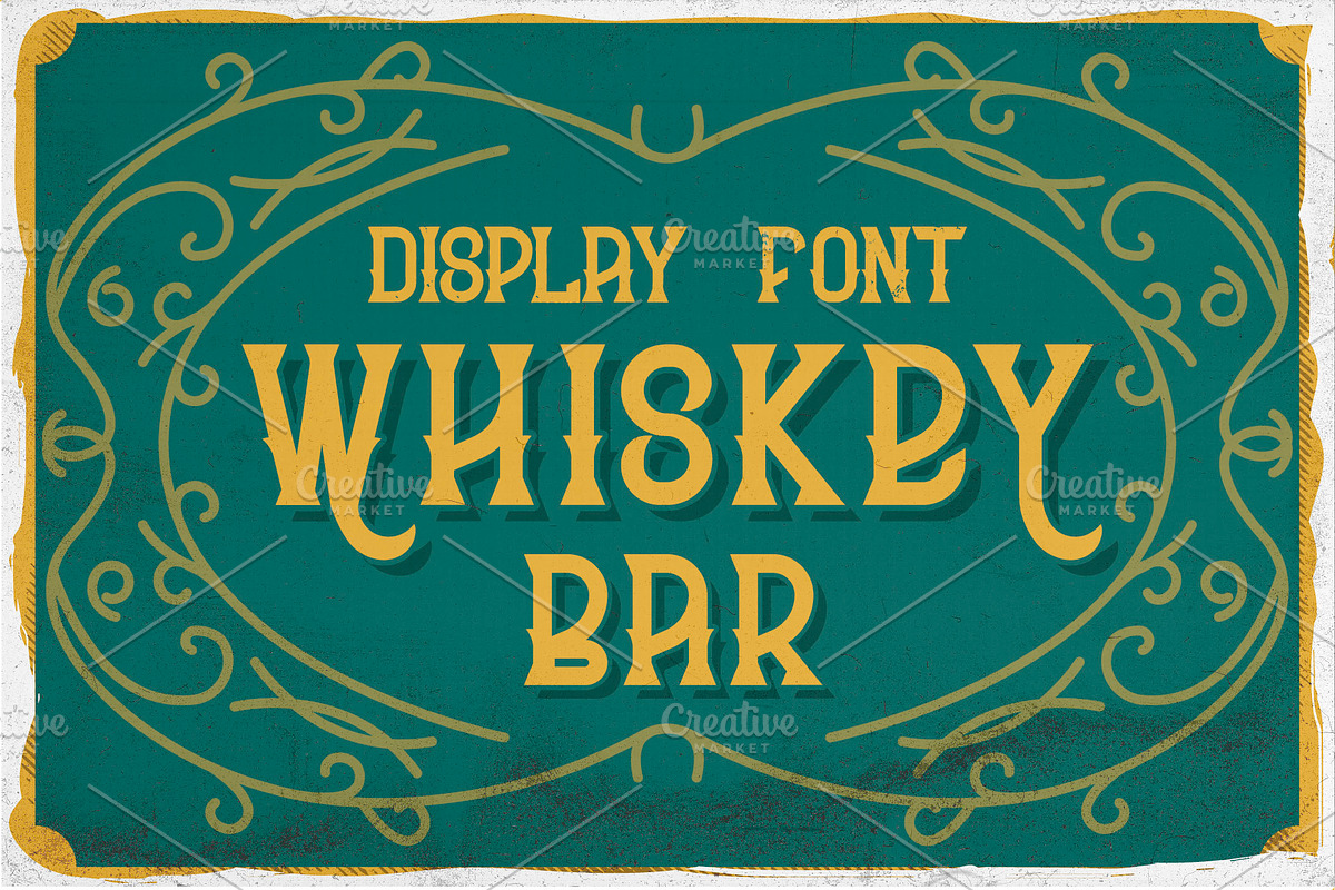 Whiskey bar font + 6 illustrations, a Font by Heather_insane (Photo 1 of 7)