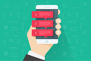 Chat Messaging Notification on Phone, an Illustration by vladwel (Thumbnail 3 of 4)