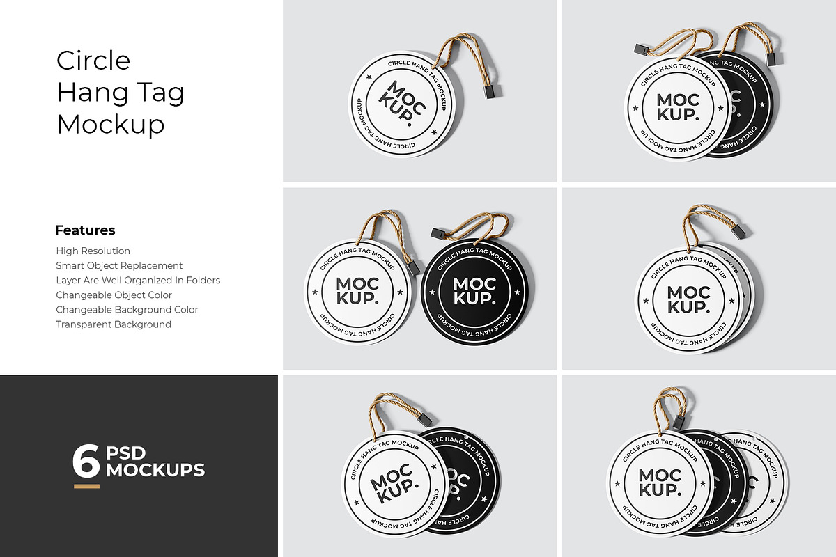 Circle Hang Tag Mockup, a Product Mockup by Rizky Audymas (Photo 1 of 8)