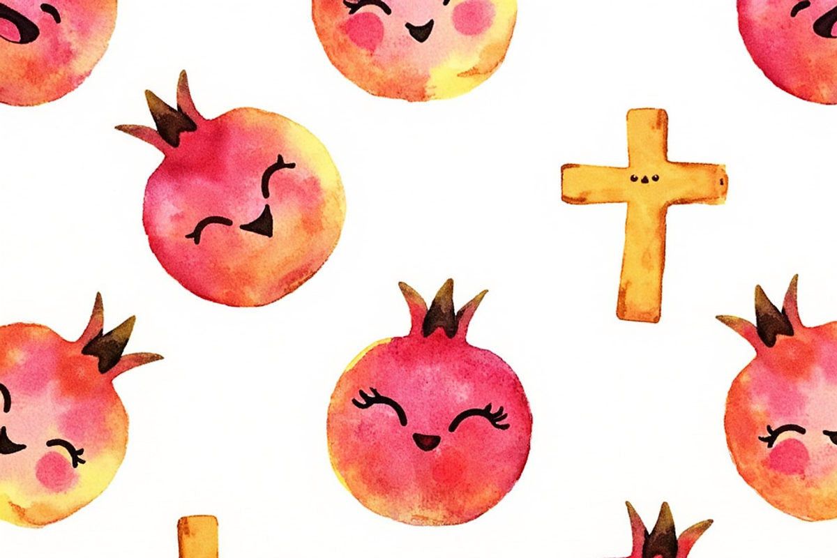 Seamless Pattern Pomegranate Cross, a Pattern Graphic by PLUM&FIGS (Photo 4 of 5)
