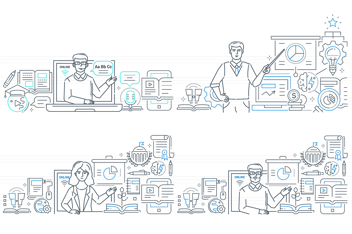 Education Line Illustrations Bundle, an iPhone Mockup by Boyko Pictures (Photo 10 of 12)