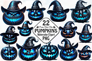 Creepy Black Halloween Pumpkin PNG, an Illustration by RobertsArt (Thumbnail 1 of 7)