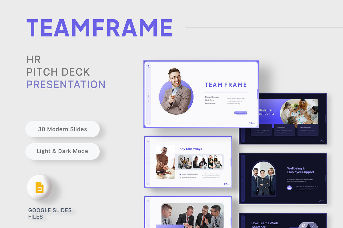 HR Pitch Deck Google Slides, a Presentation Template by New Coral Design (Photo 1 of 6)