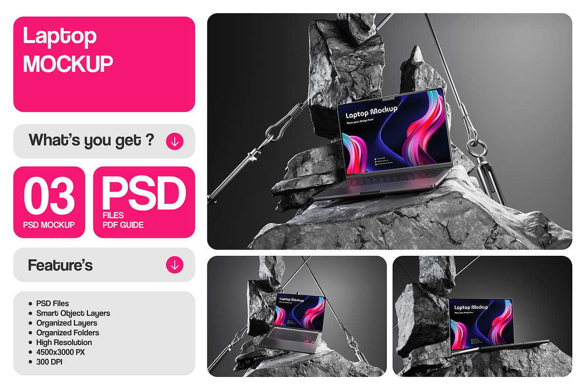 Laptop Mockup, a Device Mockup by Pixie Creative (Photo 1 of 4)