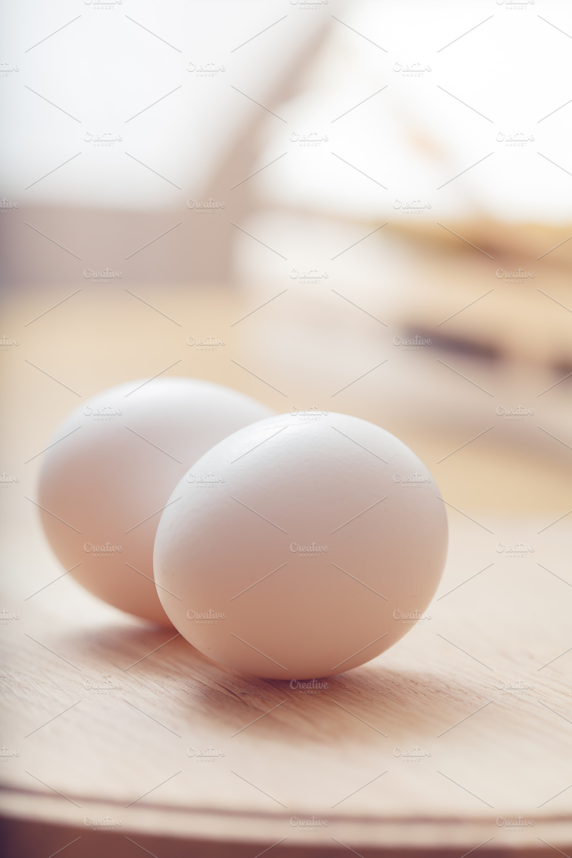 White Eggs On The Wooden Table Featuring Abstract Air And Background