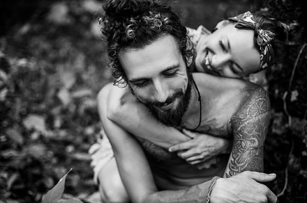 Portrait of a man and a woman featuring female, portrait, and couple
