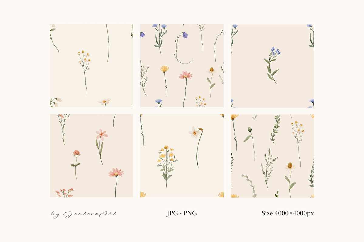 Watercolor Wildflowers Collection, an Object Illustration by Jenteva Art (Photo 13 of 18)