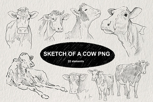 Sketch of a cow PNG, an Animal Illustration by LOKSKIH