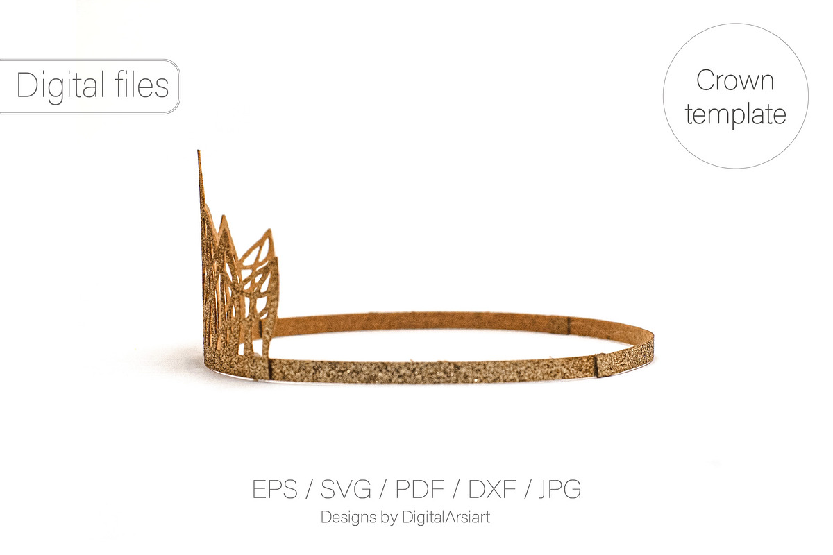 Princess crown svg tiara cut file, an Object Illustration by DigitalArsiart (Photo 3 of 6)