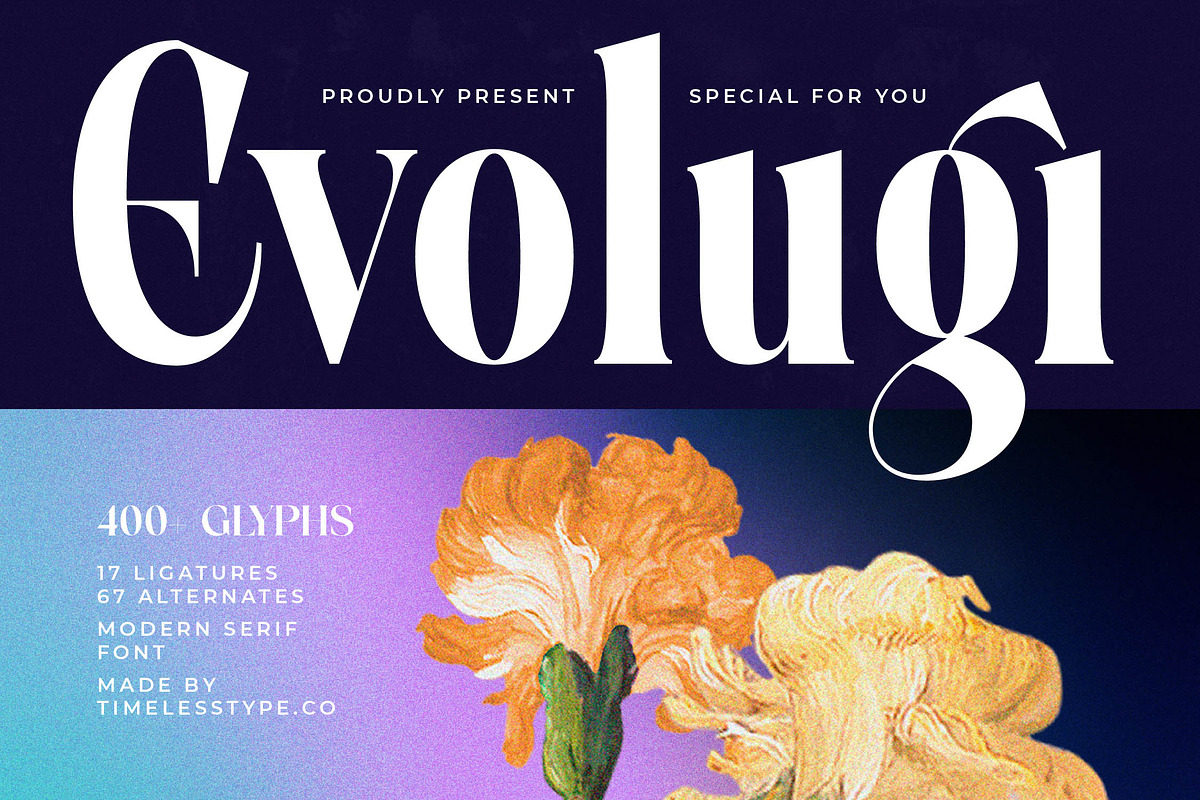 Evolugi Modern Luxury Serif Font, a Serif Font by timelesstype.co (Photo 1 of 20)