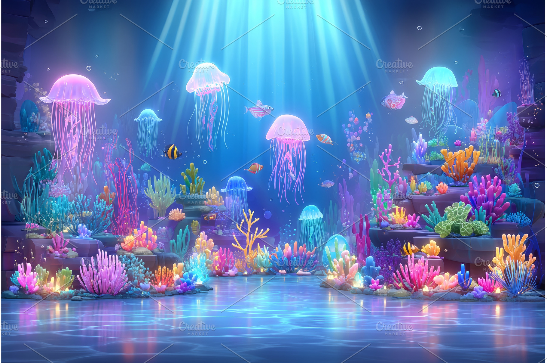 In a darkened aquatic exhibition, an Animal Photo by ZinetroN